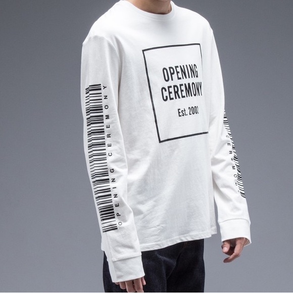 White Opening Ceremony Long Sleeve Unisex T-Shirt - Picture 1 of 5